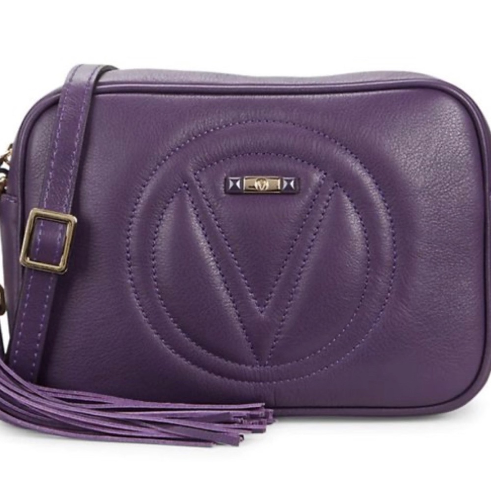 NEGOTIABLE Mario Valentino “Mia” Soft Leather Purple Camera Bag